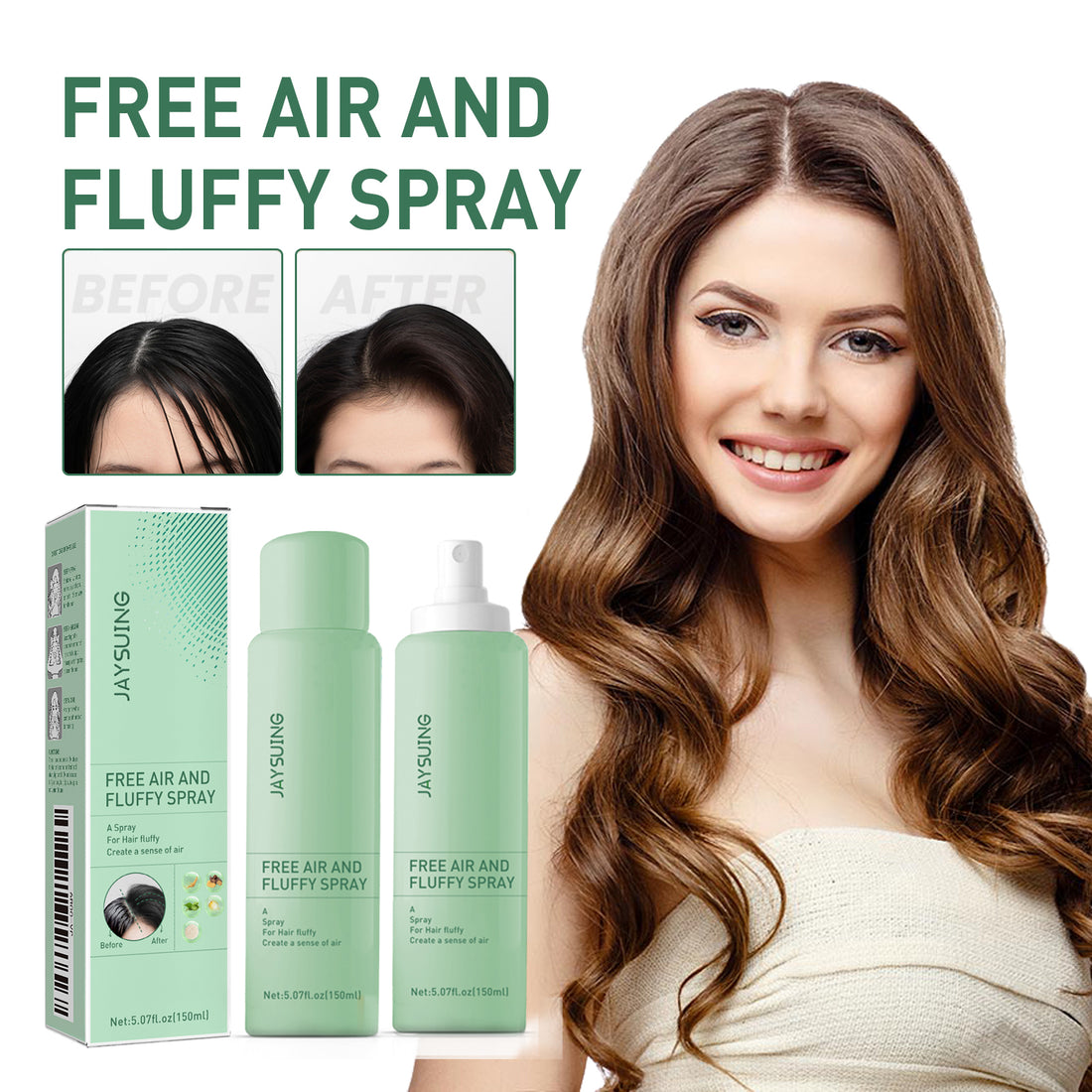 Hair Volumizing Spray, Oil Control Refreshing Fluffy Free Wash Dry Hair Spray